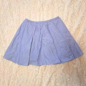 J.Crew blue and white striped circle skirt with pockets cotton